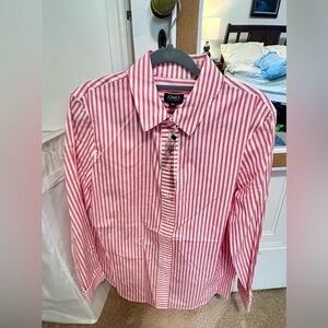 NWT Jones New York Pink Striped Button Down Shirt